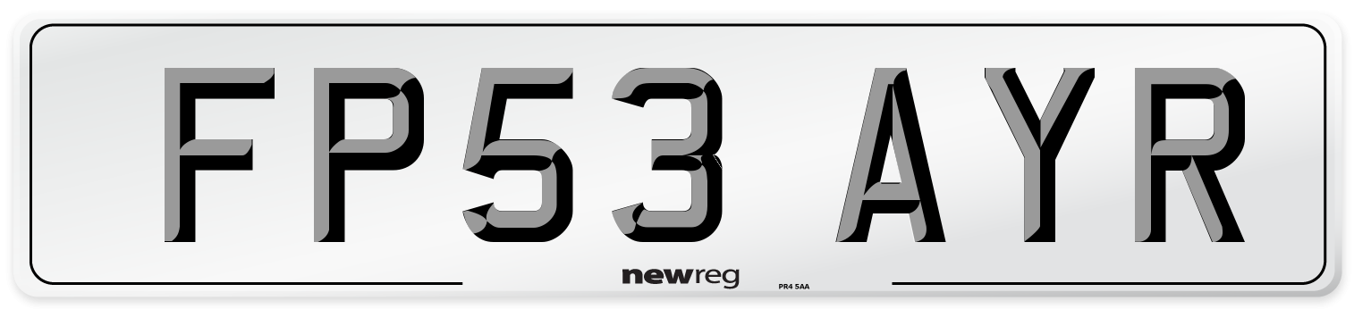 FP53 AYR Number Plate from New Reg